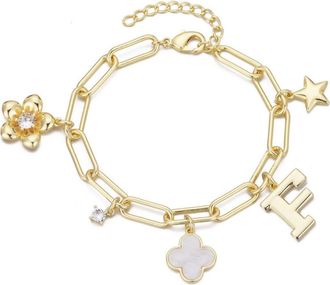 Adornia Initial Charm Bracelet in Gold-F at Nordstrom Rack