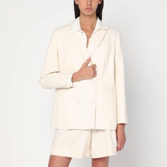 A.P.C. Giacca doppiopetto &eacute;cru in cotone