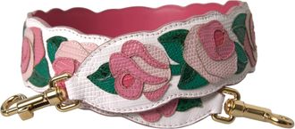 Dolce & Gabbana White Floral Leather Accessory Shoulder Womens Strap