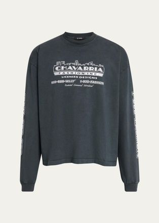 Willy Chavarria Mens Chavarria Fashion Inc. Cotton Long-Sleeve T-Shirt