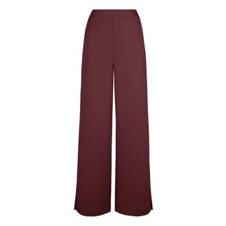 Bomboogie Pantaloni palazzo morbidi in scuba a gamba larga - - Trousers - Donna - Marrone - M