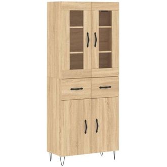 vidaXL Highboard Sonoma Oak 69.5x34x180 cm Engineered Wood Vidaxl