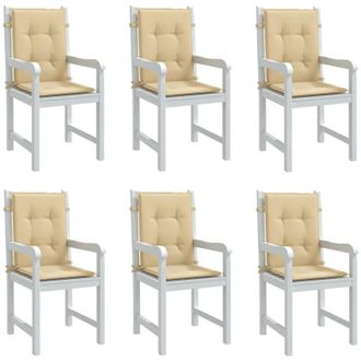 vidaXL Vidaxl - Cuscini Sedia Schiena Bassa 6 pz Beige M&eacute;lange 100x50x4 Tessuto