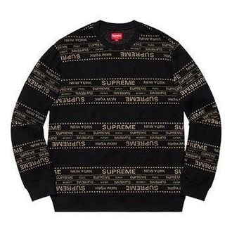 SUPREME SS19 Metallic Jacquard Crewneck logo SUP-SS19-644