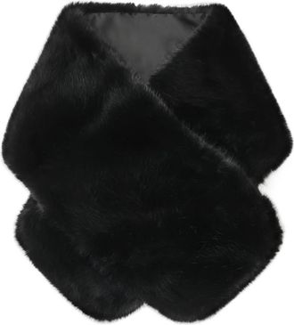 Kazar Zwart synthetisch bont etolo - Dames - Wintersjaals - Zwart - ONE Size - Accessoires