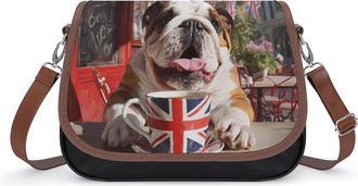 Generic English Bulldog UK Flag Fashion Womens Crossbody Bags Novelty Handbag Shoulder Bag Purse