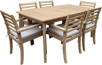 Happy Garden Conjunto de muebles de jard&iacute;n de acacia para 6 personas