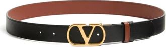 Valentino Garavani VLogo Signature Omkeerbare Riem - Heren - Riemen - Zwart - 110 CM - Leer - Accessoires