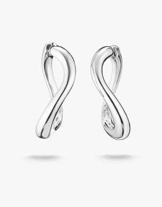 Thomas Sabo orecchini a cerchio sagomati a onda in argento