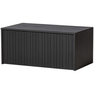 Woood Banco de entrada con almacenamiento de madera L88cm - Negro