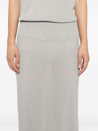 Tom Ford Sequined Long Skirt - Light grey