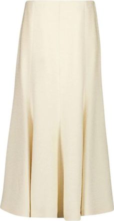 Gabriela Hearst Selma Silk Tweed Skirt - Dames - Midirokken - Beige - S - Tweed - Rokken