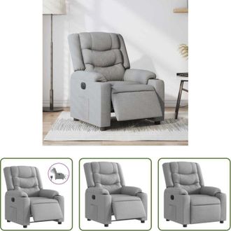vidaXL Poltrona elettrica con motore - Poltrona Elettrica Reclinabile Grigio Chiaro in Tessuto