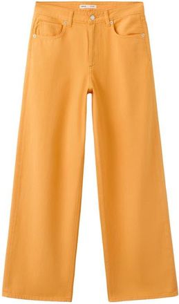 Mango Low Rise Straight Leg Jeans in Clementine at Nordstrom, Size 12