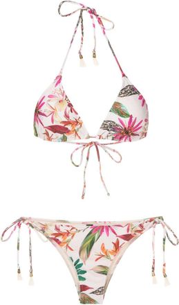 Lygia & Nanny Maya botanical-print triangle bikini - women - Polyamide - 46 - White
