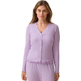 Kindred Bravely Ribbed Modal Cardigan in Lavender at Nordstrom, Size X-Large