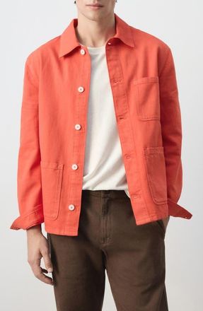 Mango Regular Fit Overshirt in Coral Red at Nordstrom, Size Medium