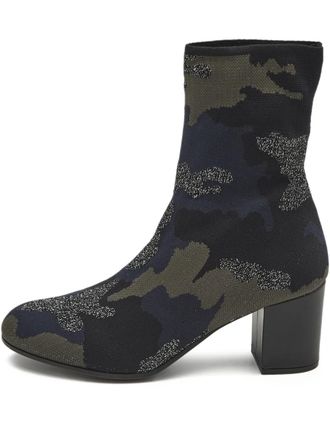 Zadig&Voltaire camouflage knit ankle boots - Blue