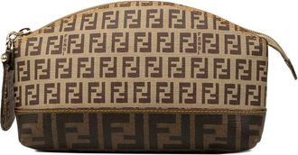 Fendi Pre-owned Fendi Zucca and Zucchino Coated Canvas Cosmetic Pouch Ladies 8O0JVU1M0Y20J1SO