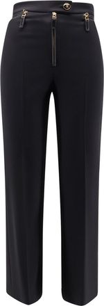 Elisabetta Franchi Trousers With Logoed Button-Donna