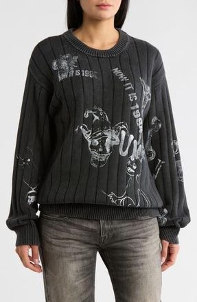 R13 Drop Needle Boyfriend Sweater in Acid Black at Nordstrom Rack, Size Small