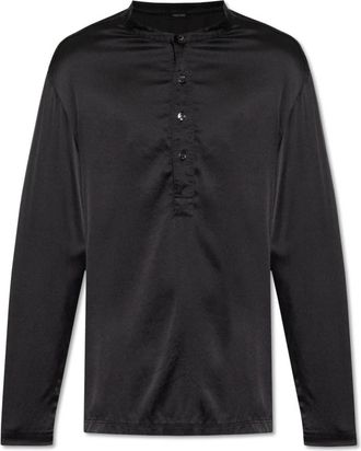 Tom Ford Zijden Pyjamatop - Heren - Pyjama - Zwart - 2XL - Nachtkleding