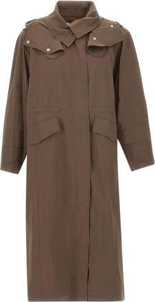 Iro Enyla Lange Capuchonjas - Dames - Trenchcoats - Bruin - XS - Katoen - Jassen