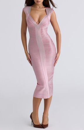 House of CB The Icon Bandage Midi Dress in Pink at Nordstrom, Size X-Small