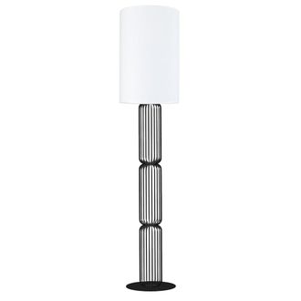 Tosel Lamp&aacute;ra de pie metal Alt.155cm negro ;Pantalla: blanco o