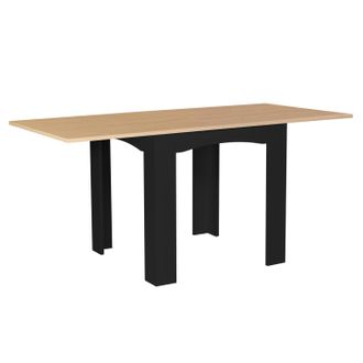 IDMarket Idmarket - Tavolo Da Pranzo Allungabile Dona 4-8 Persone Piano In Faggio Nero 80-160 Cm