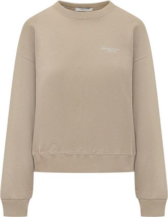 Givenchy Sweatshirts, female, Beige, Size: M Sweatshirt in fleece with Stamp print