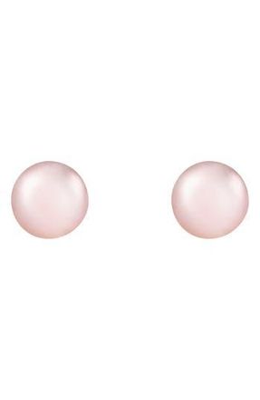 Splendid Pearls 14K Yellow Gold 10-11mm Cultured Freshwater Pearl Stud Earrings in Purple at Nordstrom Rack