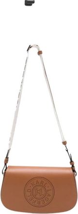 Karl Lagerfeld K/Circle Perforated Moon Schoudertas - Dames - Schoudertassen - Bruin - ONE Size - Leer - Tassen