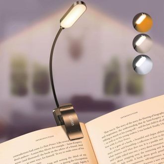 OEM L&aacute;mpara De Lectura Led De 16 Led, Recargable, Con Clip, Atenuaci&oacute;n Continua, 3 Modos De Protecci&oacute;n Ocular (blanco/&aacute;mbar/mixto), Cuello Flexible De 360