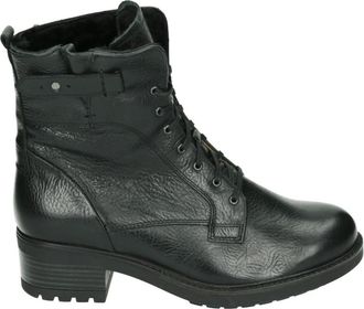 Durea Sportieve Zwarte Leren Sneakers - Dames - Laarzen met Hak - Zwart - 37 1/2 EU - Leer - Schoenen