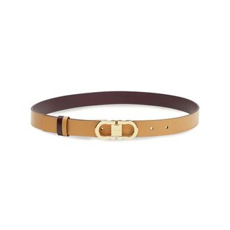 Ferragamo Two-tone reversible leather belt with Gancini buckle