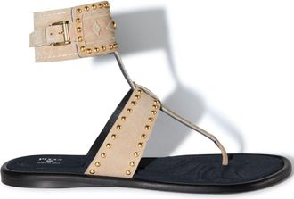 Pucci Emilia stud-embellished flat sandals - women - Calf Leather/Calf Leather/Calf Leather - 37 - Brown