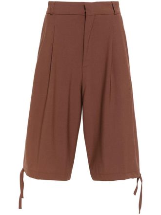 BONSAI pleat-detail shorts - Brown
