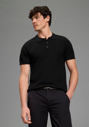 Bruno Banani Polokragenpullover BRUNO BANANI, Herren, Gr. 4XL (68/70), schwarz, Strick, Obermaterial: 50% Baumwolle, 50% Polyacryl, unifarben, regular fit normal, 