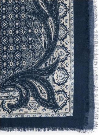 Etro Silky Scarves - Heren - Wintersjaals - Blauw - ONE Size - Accessoires