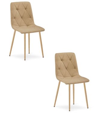 OEM Silla Libra - Tela Marr&oacute;n / Patas Color Madera X 2