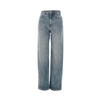 Loewe Straight leg jeans with Anagram embroideries Woman 36
