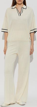 Bogner Silk Polo Paris, Womens, Cream