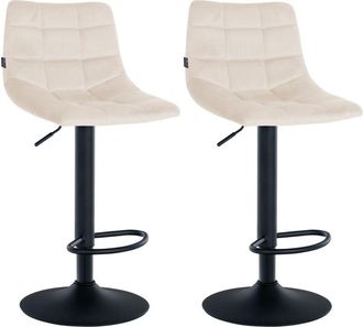 Clp Set di 2 sgabelli da bar Jerry Velvet crema nero