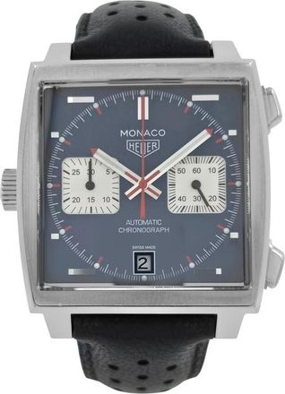 Tag Heuer Pre-owned Tag Heuer Monaco Chronograph Denim Blue Dial Mens Watch CAW211P.FC6356