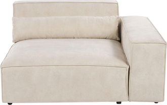 Beliani Beliani - Modern Corner Section 1-Seat Sofa Module Velvet Upholstery Beige Hellnar