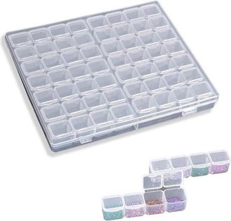 OEM Juego De Dos Cajas De Almacenamiento: Cajas De Almacenamiento De Pl&aacute;stico Transparente Con Compartimentos