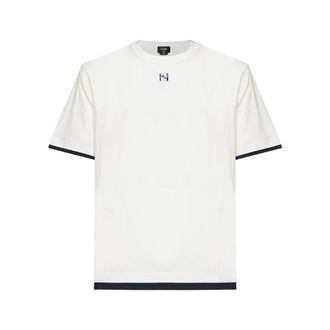 Fendi Tops, Heren, Wit, L, Katoen, Oversized Crewneck T-shirt