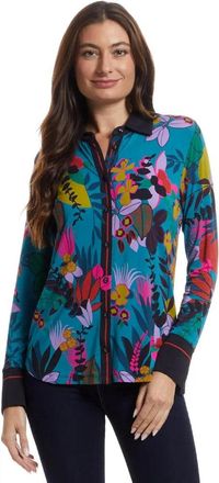 Johnny Was Womens Janie Button Front Shirt, House of Flores