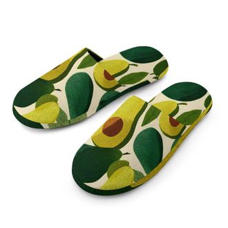 Generic Vintage Avocados Art Mens House Slippers Slip Indoor Slipper On Shoes Warm Outdoor